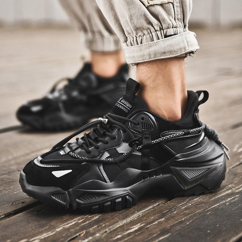 Mens Strong Casual Fashion Chunky Sneakers Height Increasing Spring Thick Sole Footwear Fashion High Quality Sneakers Slip on Walking Shoes High Top Casual Shoes For Men