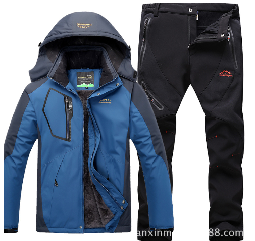 Men's Winter Waterproof Fleece Lined Outdoor Jacket Set - # BOAA13210017