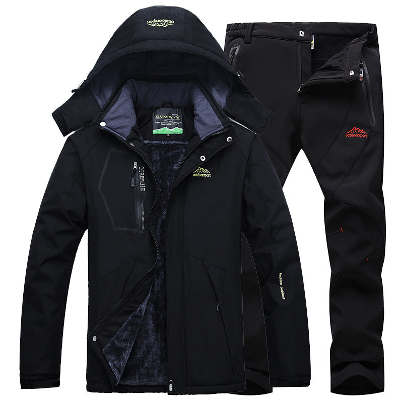 Men's Winter Waterproof Fleece Lined Outdoor Jacket Set - # BOAA13210017
