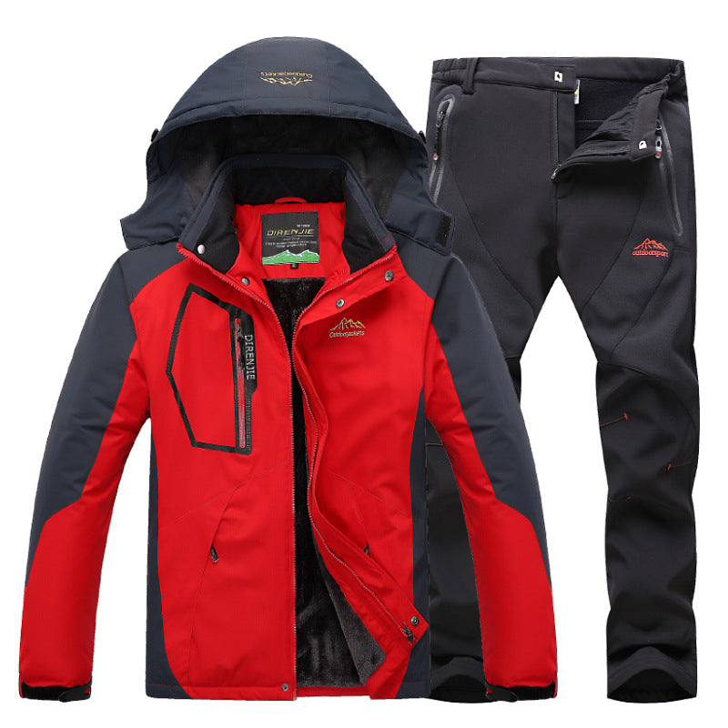 Men's Winter Waterproof Fleece Lined Outdoor Jacket Set - # BOAA13210017