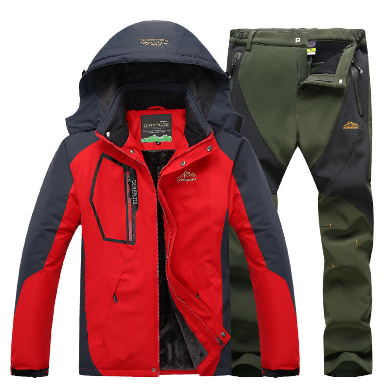 Men's Winter Waterproof Fleece Lined Outdoor Jacket Set - # BOAA13210017