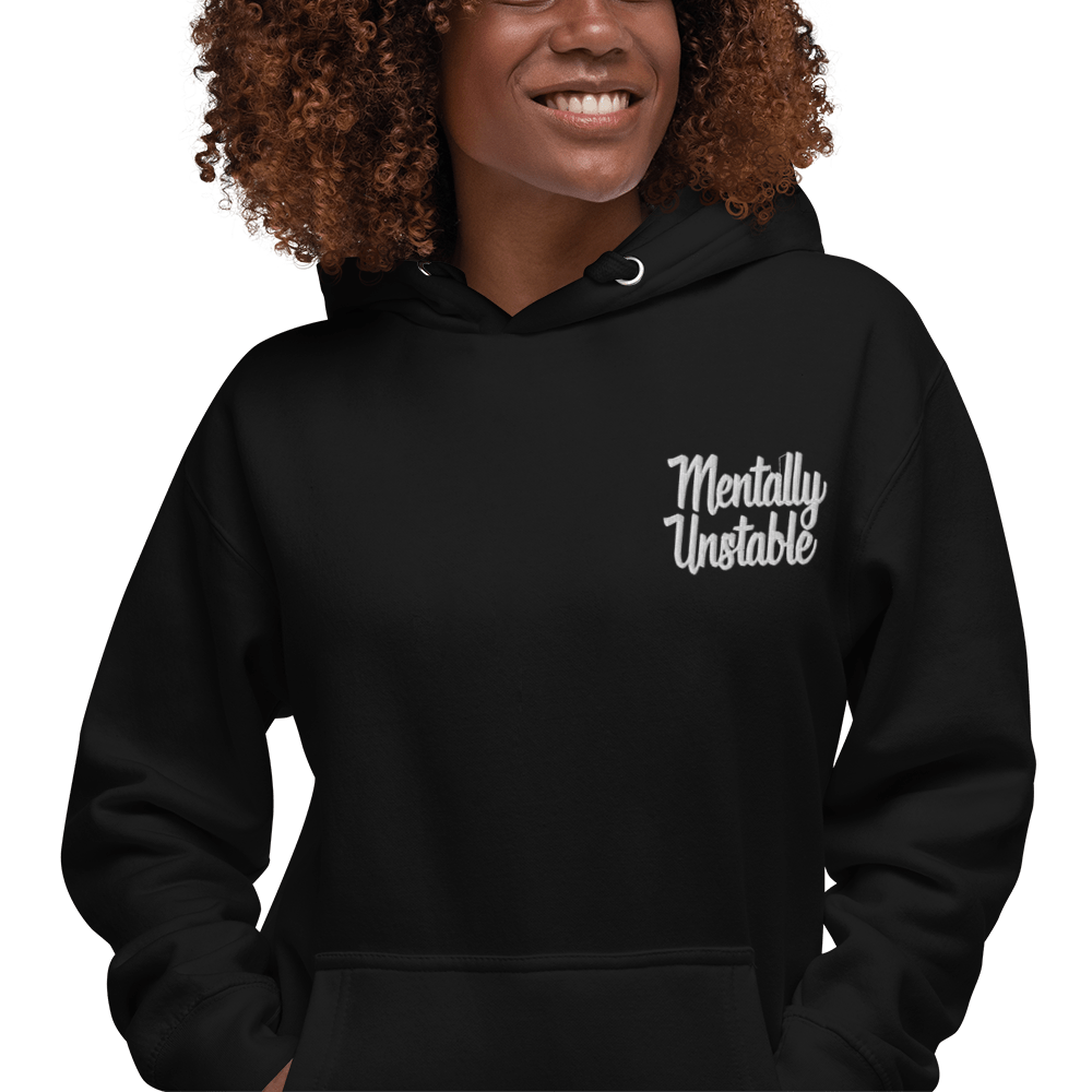 Sudadera bordada de inestable mental