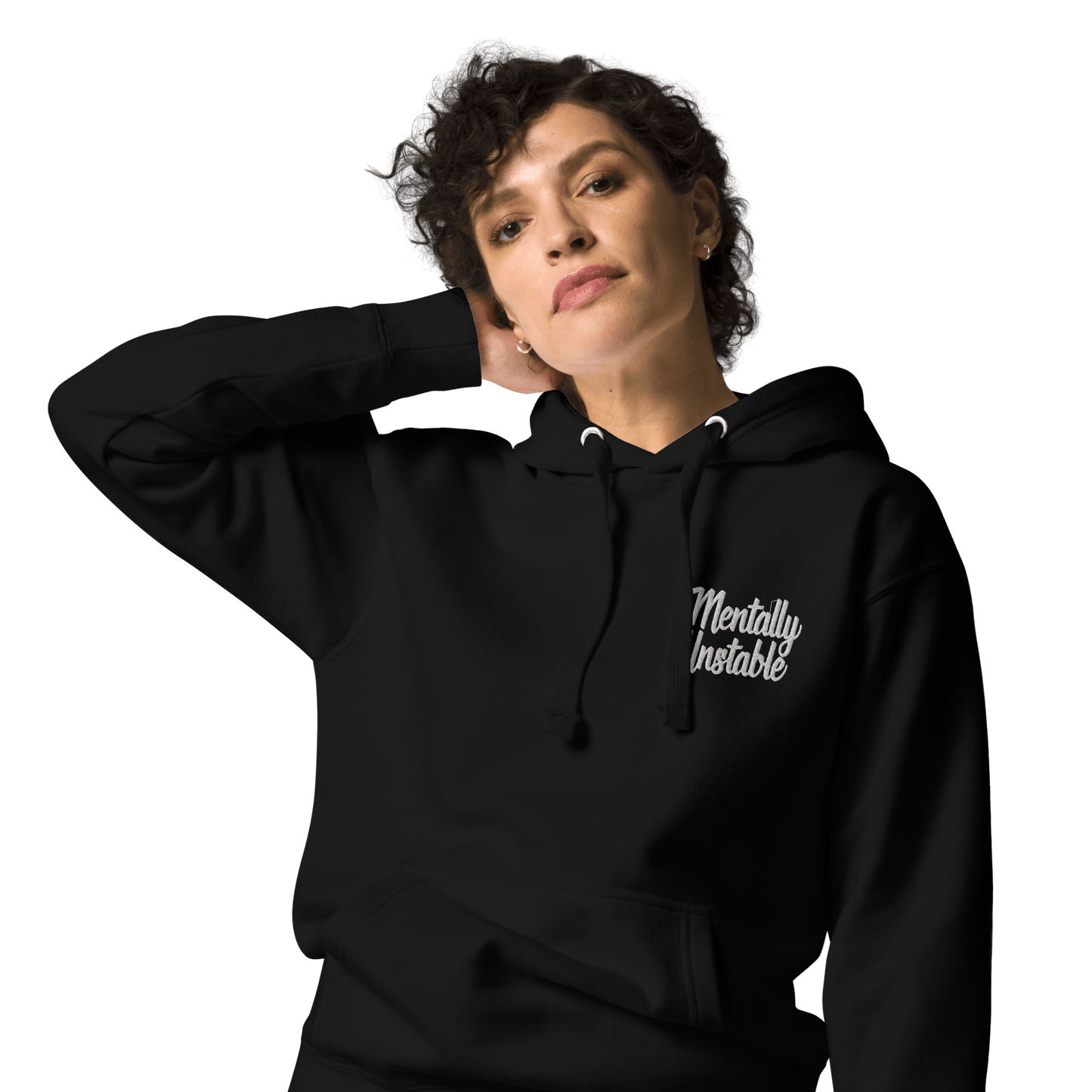 Sudadera bordada de inestable mental