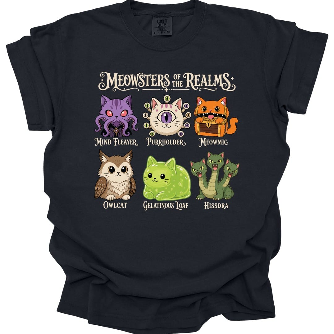 Meowsters of the Realms T-Shirt - Comfort Colors
