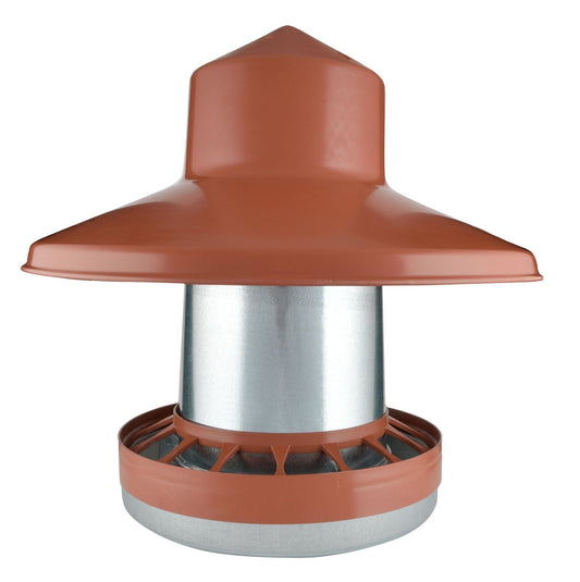 Comedero de pollo de metal galvanizado colgante y accesorios