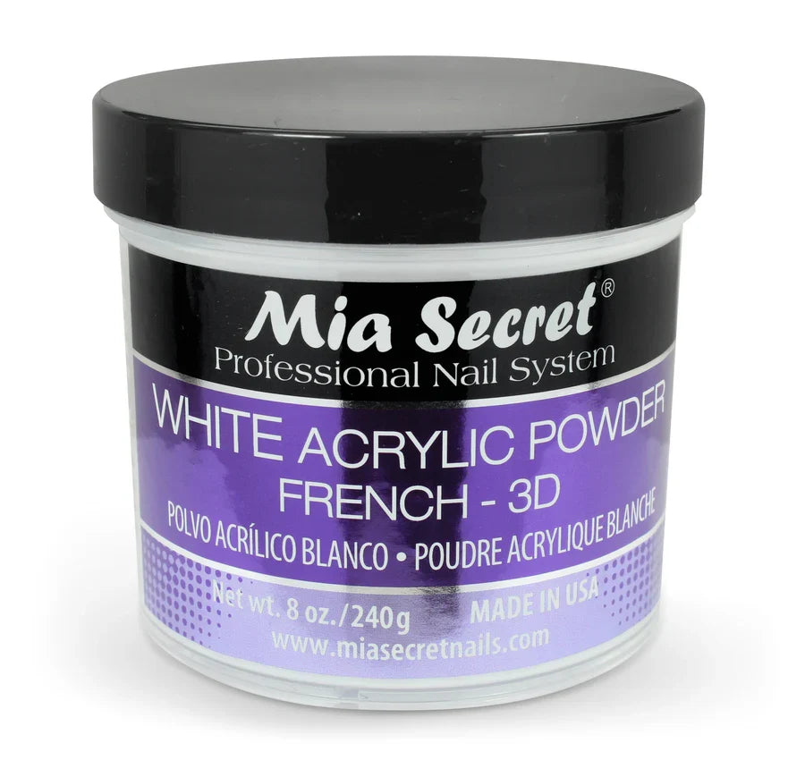 Mia Secret - White Acrylic Powder, 2oz, 4oz and 8oz