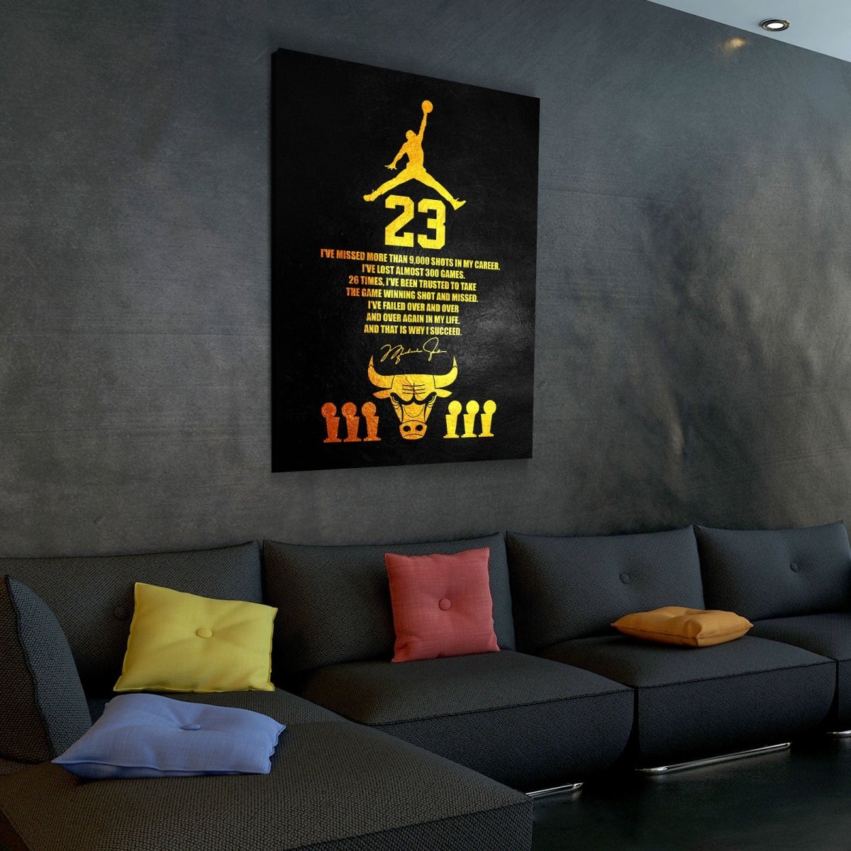 Michael Jordan Success Quote Canvas Wall Art