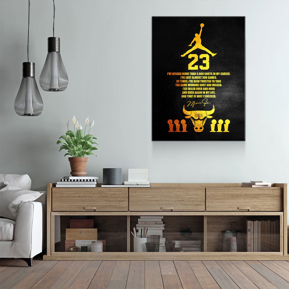 Michael Jordan Success Quote Canvas Wall Art