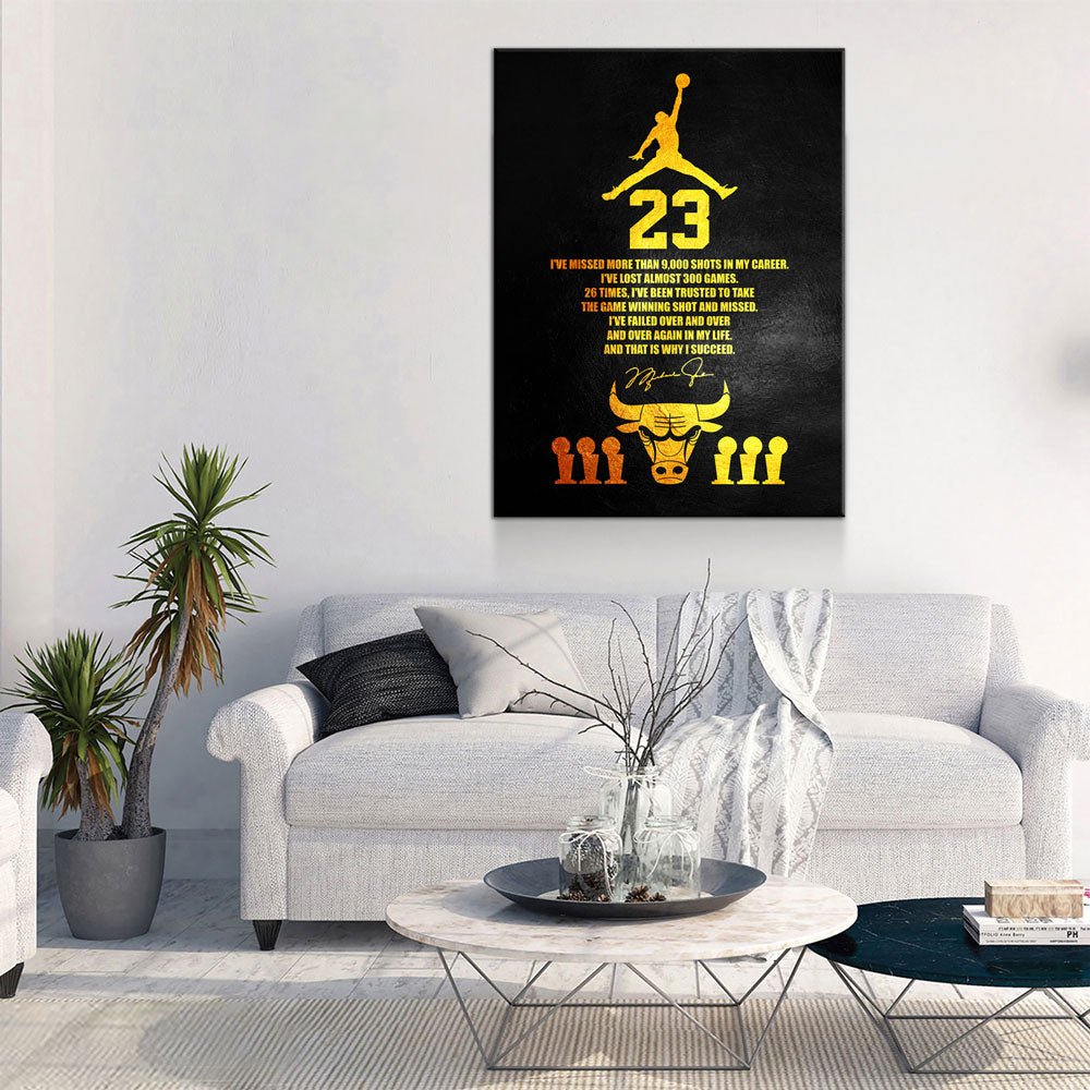Michael Jordan Success Quote Canvas Wall Art