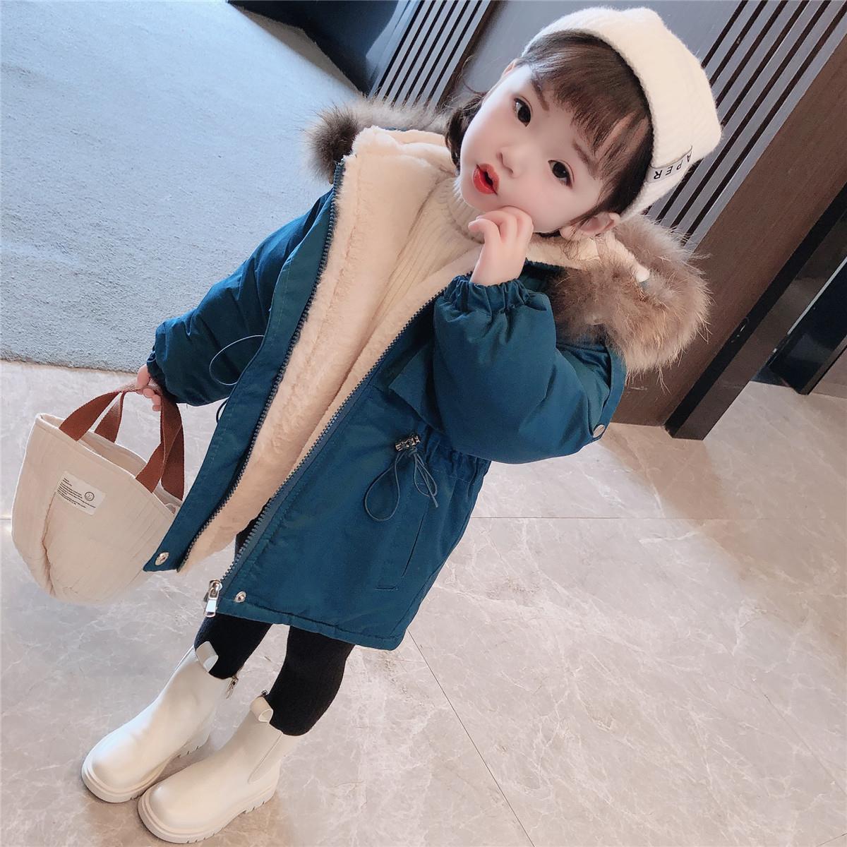 Mid-length Girl's Cotton Coat Wool - # BAAA61110018 & GIAA21210045