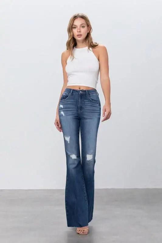 Jeans acampanados Insane Gene Dark Wash para mujer, mezclilla contemporánea - Ajuste favorecedor