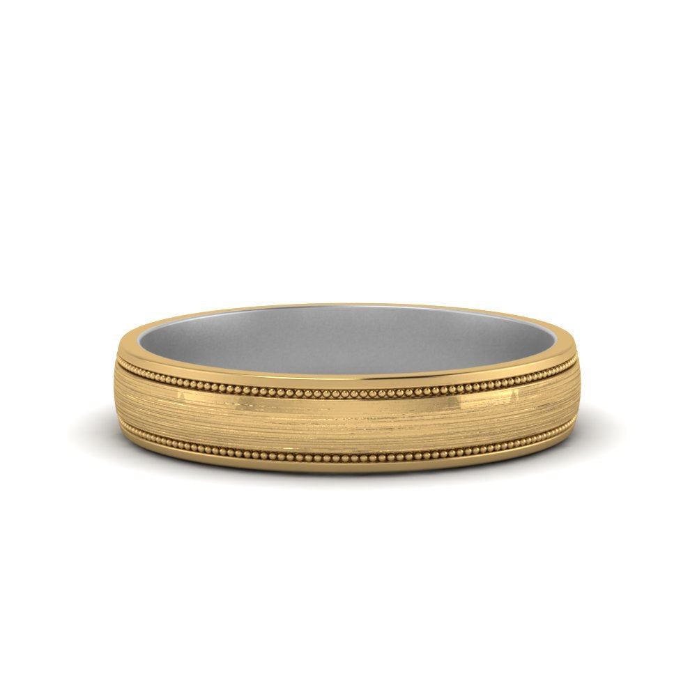 Milgrain 2 Tone Wedding Band