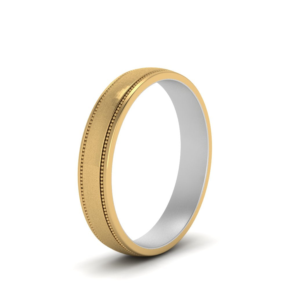 Milgrain 2 Tone Wedding Band