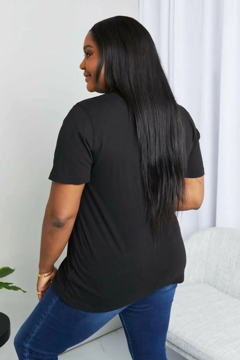 T-Shirts Trendsi MineB Graphic Tunic Women's Casual T-Shirt Full Size Closeout