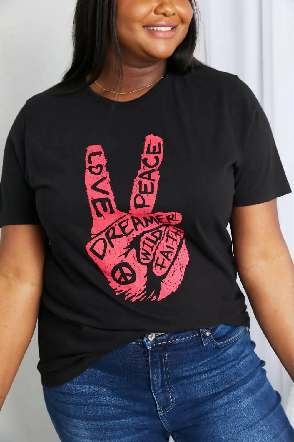 T-Shirts Trendsi MineB Graphic Tunic Women's Casual T-Shirt Full Size Closeout
