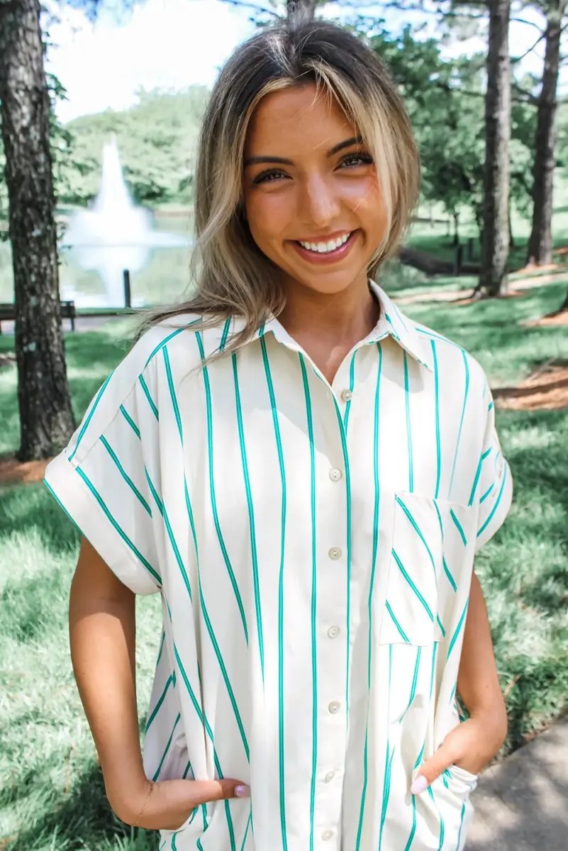 Shoes Love Salve Mint Green St Patricks Party Women's Dress: Striped, Short Sleeve