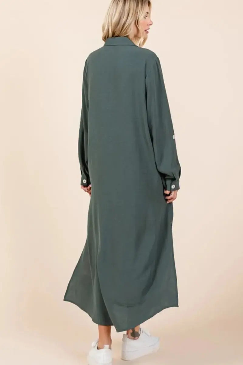 Dresses Trendsi Airflow Maxi Dress Women's Casual Long Sleeve V-Neck Flowy Dress