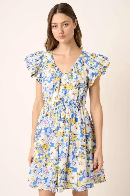 Dresses Trendsi Floral Mini Dress Women's Casual V-Neck Summer Dress - Lightweight & Cute