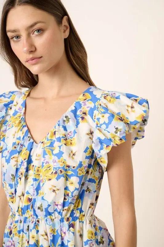Dresses Trendsi Floral Mini Dress Women's Casual V-Neck Summer Dress - Lightweight & Cute