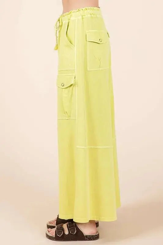 Trendsi French Terry Cargo Pants Women's Casual Wide Leg Bottoms Comfy Fit
