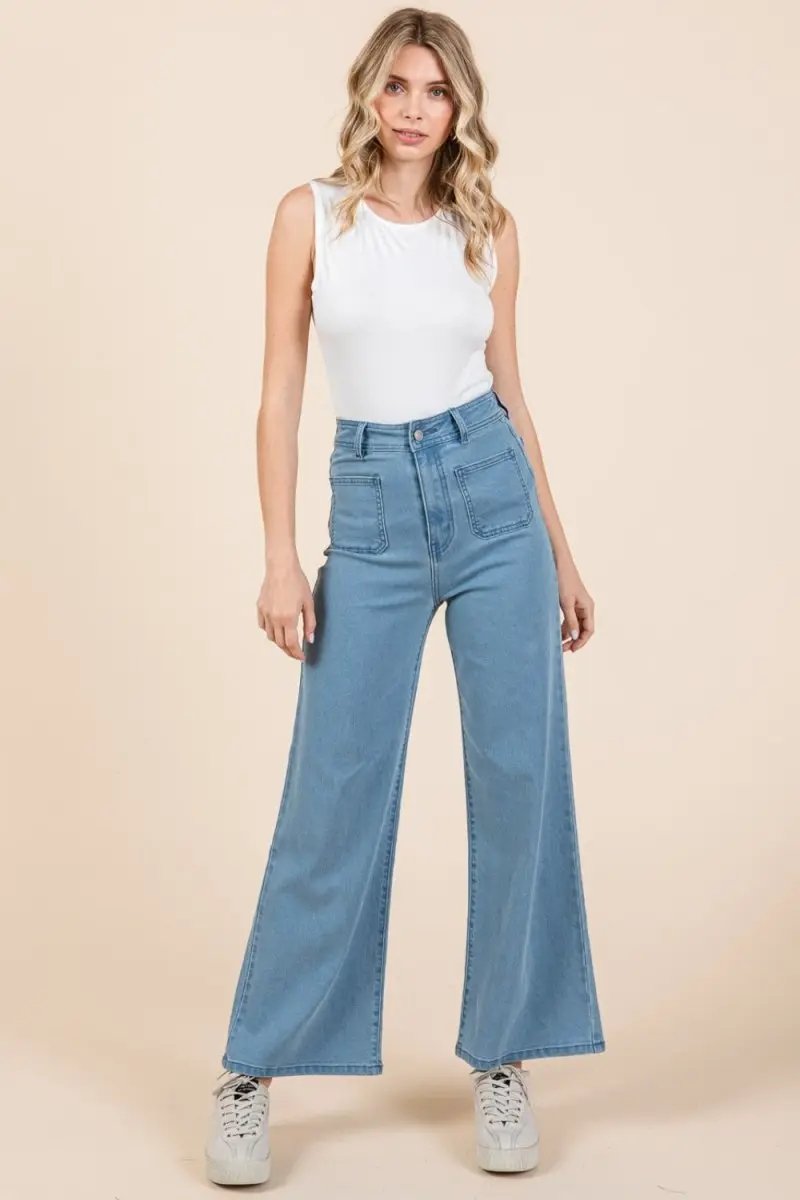 Sweaters Trendsi High Waist Wide Leg Jeans Women's Stylish Fit Denim - Comfy & Flattering