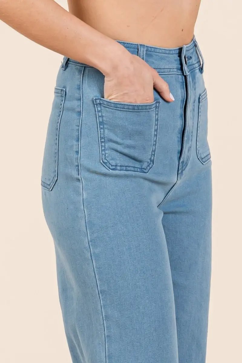 Sweaters Trendsi High Waist Wide Leg Jeans Women's Stylish Fit Denim - Comfy & Flattering
