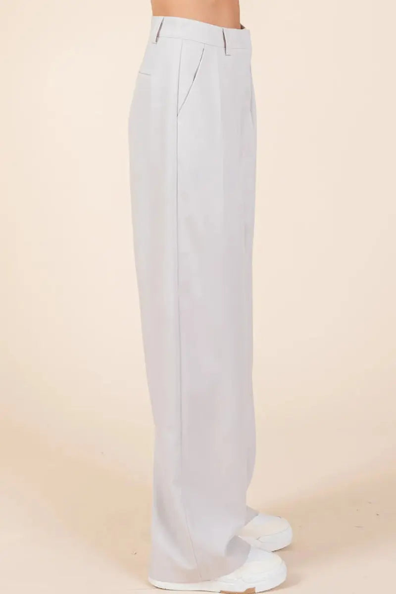 Trendsi Pintuck Pants Women's High Rise Casual Pants USA Ship!
