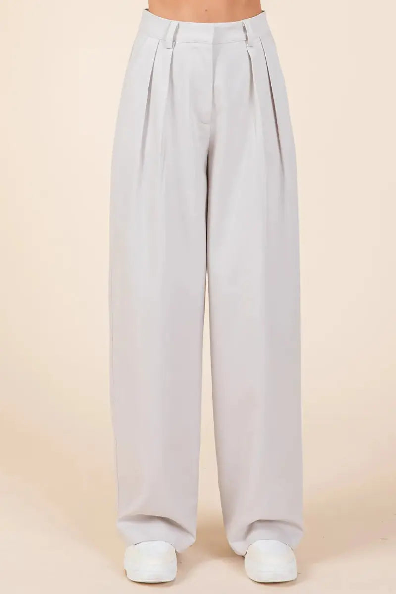 Trendsi Pintuck Pants Women's High Rise Casual Pants USA Ship!