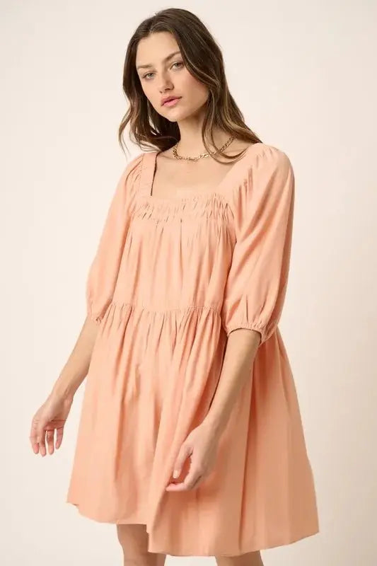 Women's Mini Dress Mini Dress - Pintuck Tie Back - Bodycon Date Night Style