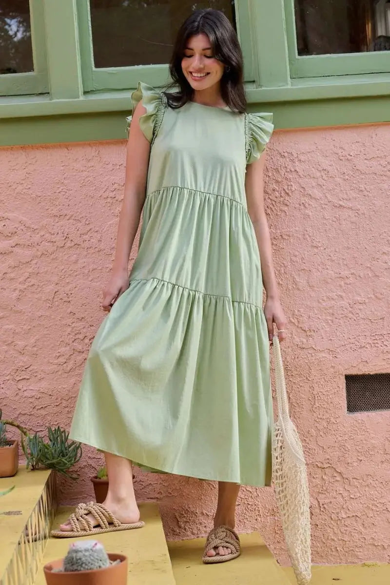 Dresses Trendsi Ruffle Maxi Dress Women's Summer Casual Flowy Tiered Dress
