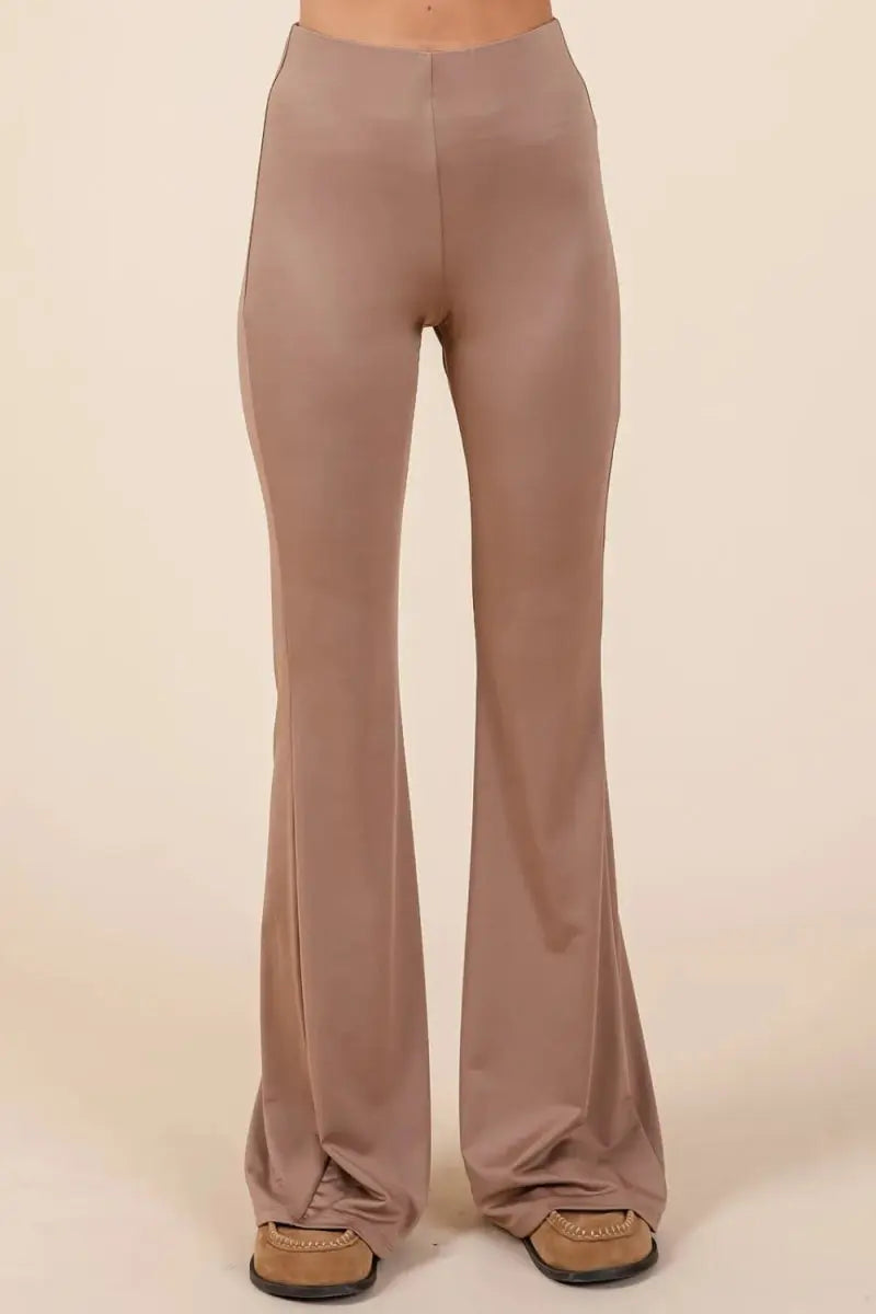 Trendsi Flare Pants Women's Casual Wear Soft Stretchy Elastic Waist Pants
