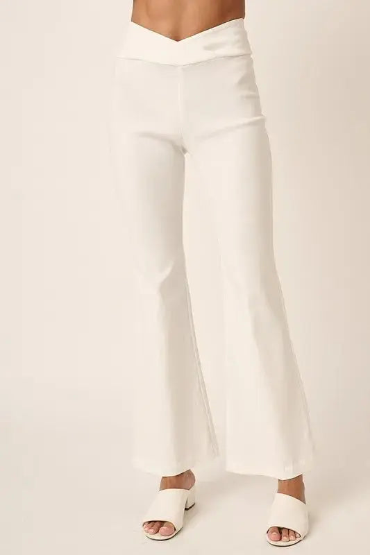 Trendsi Flare Pants Women's High Waist Casual Wide Leg Trousers Soft Comfy