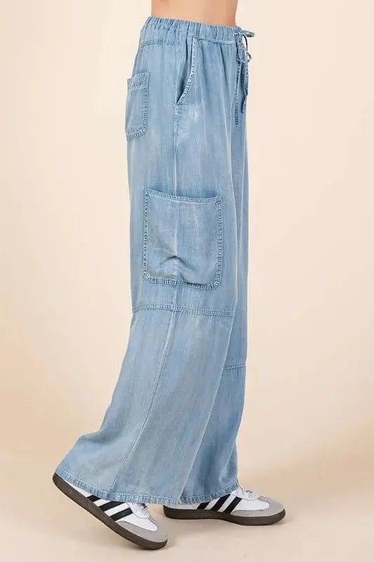 Trendsi Cargo Pants Women's High Waist Wide Leg Casual Trousers Comfy