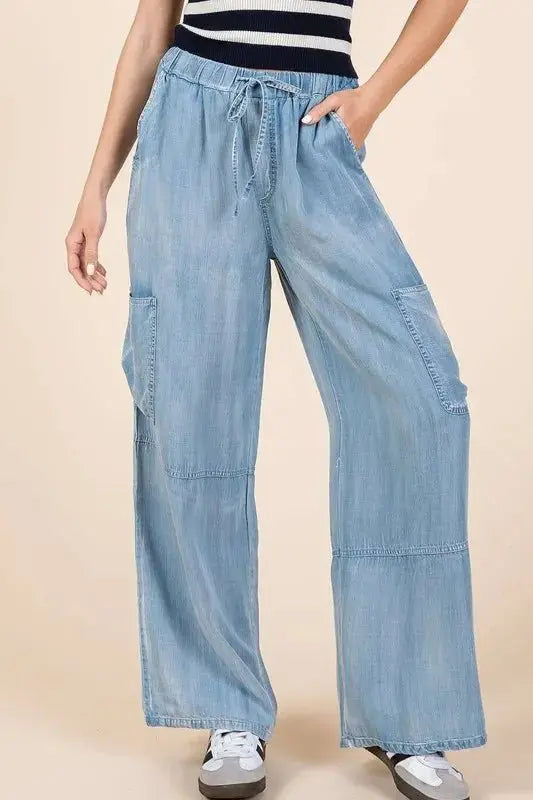 Trendsi Cargo Pants Women's High Waist Wide Leg Casual Trousers Comfy