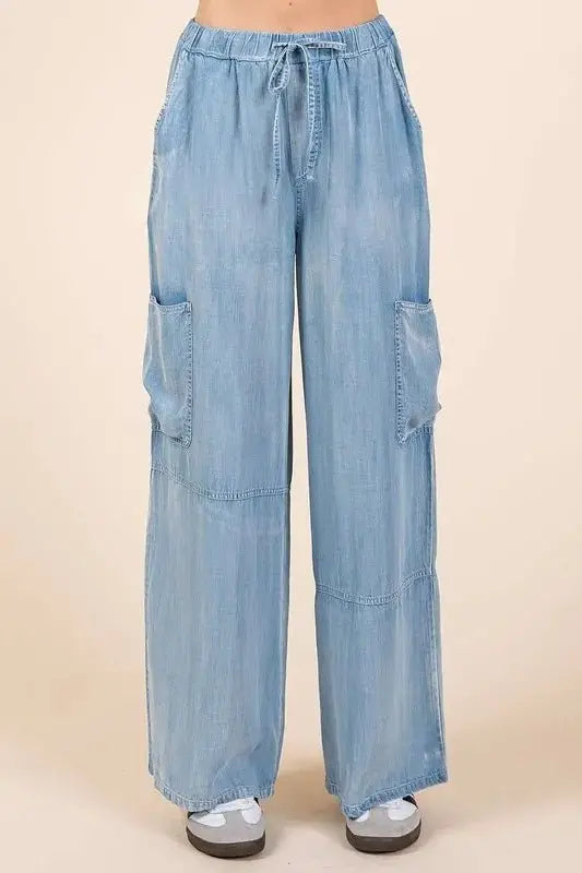 Trendsi Cargo Pants Women's High Waist Wide Leg Casual Trousers Comfy