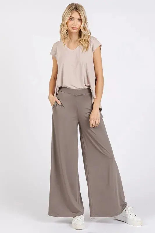 Trendsi Yoga Pants Women's Air Stretch Wide Leg Lounge Pants Comfy Elastic Waist