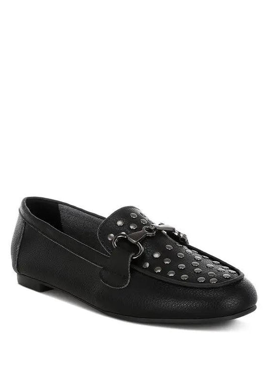 Mocasines de mujer Shoes Rag Company Modaha de cuero auténtico con adorno de herradura