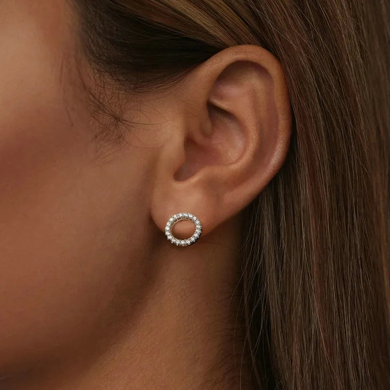 Moissanite 10mm Stud Earrings S925 Sterling Silver Screw Back Gift Mom