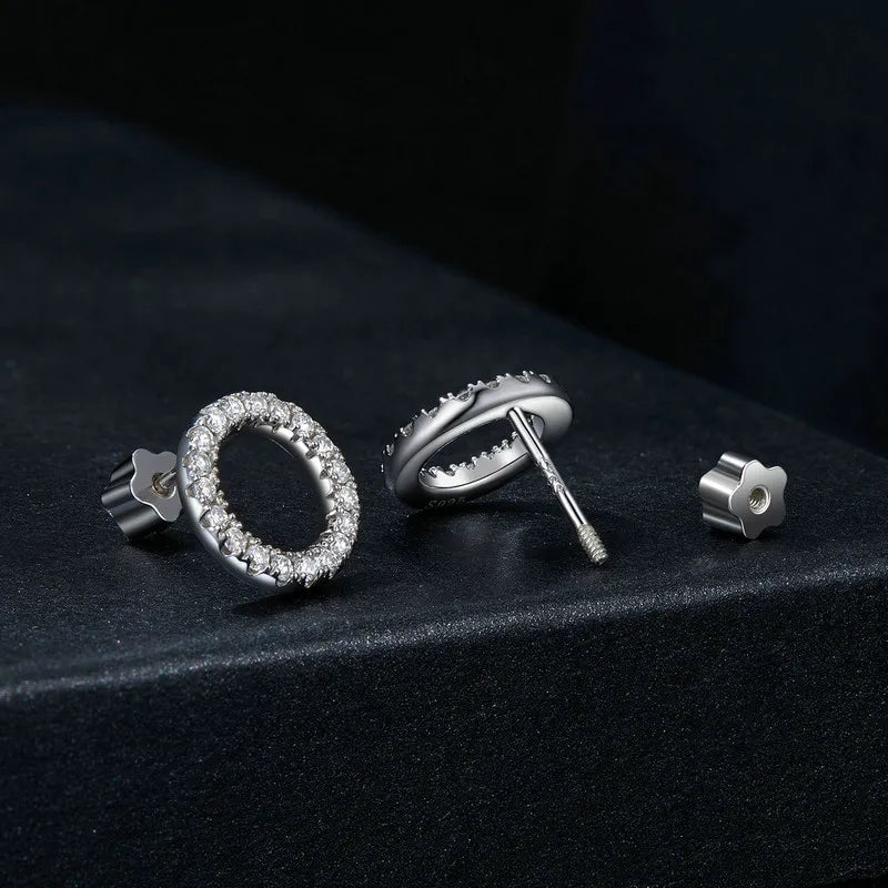 Moissanite 10mm Stud Earrings S925 Sterling Silver Screw Back Gift Mom