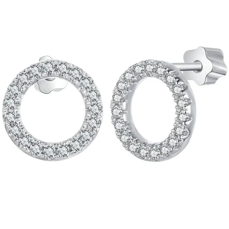 Moissanite 10mm Stud Earrings S925 Sterling Silver Screw Back Gift Mom