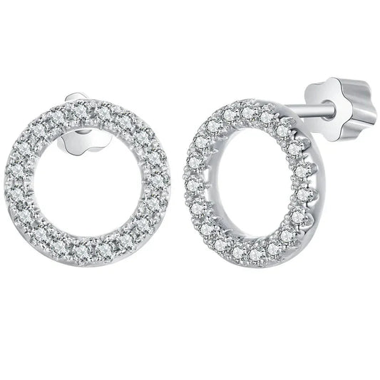 Moissanite 10mm Stud Earrings S925 Sterling Silver Screw Back Gift Mom