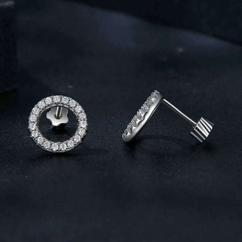 Moissanite 10mm Stud Earrings S925 Sterling Silver Screw Back Gift Mom