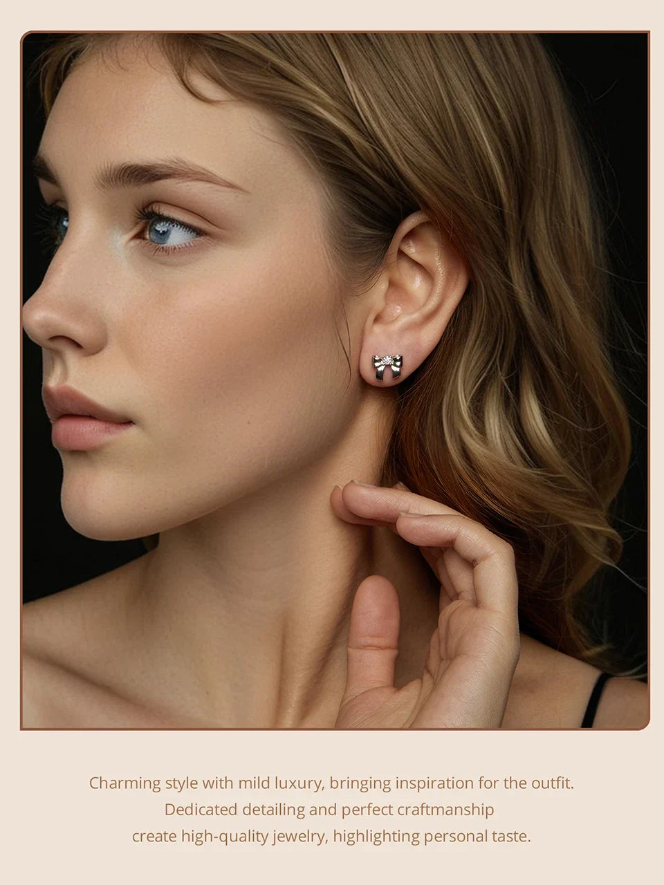Moissanite Bowknot Stud Earrings S925 Silver Clip-On Wedding Engagement Gift