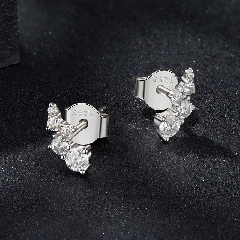 Moissanite Bubble Stud Earrings Geometric VVS1 EX 925 Sterling Screw Back