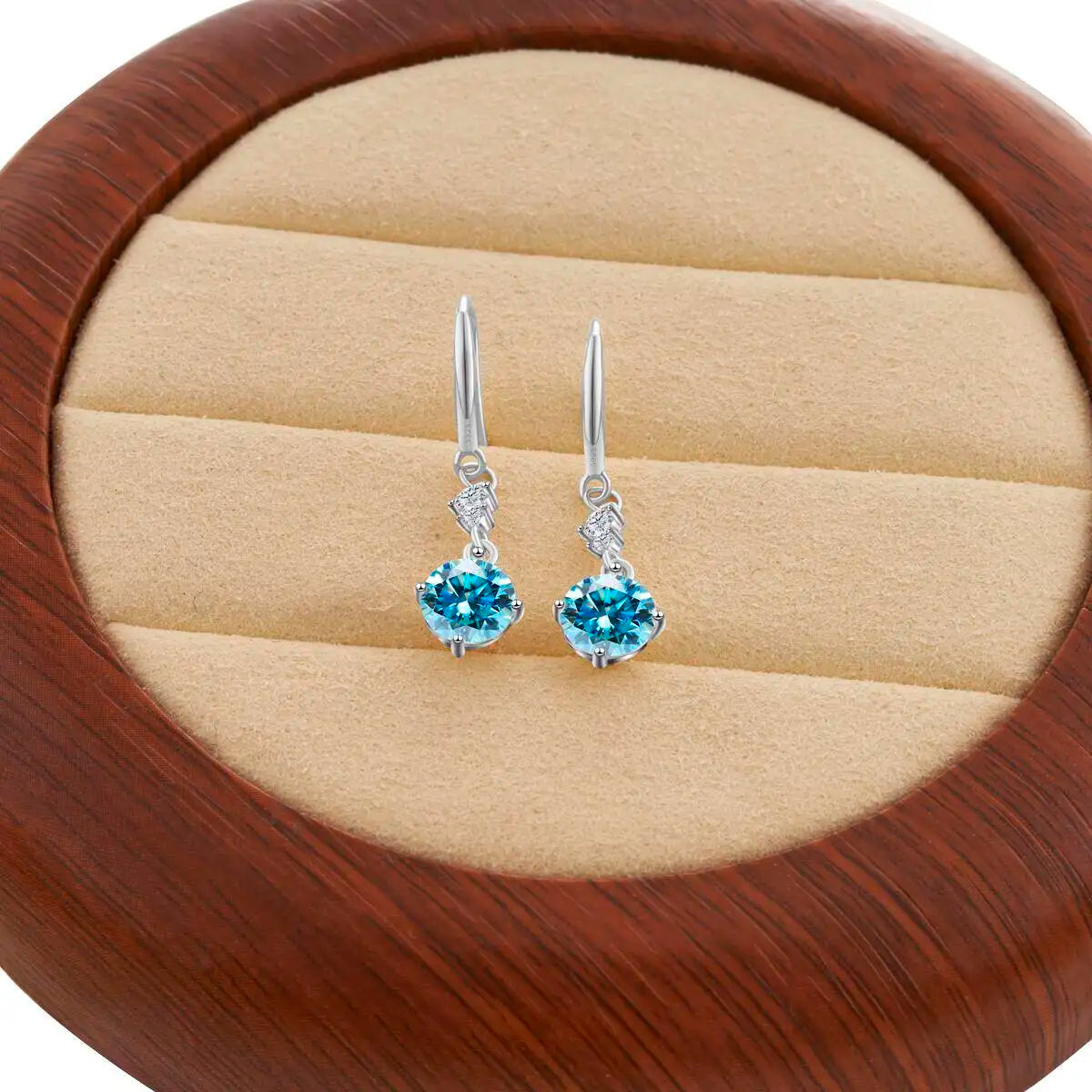 Moissanite Earrings 925 Sterling Silver White Gold Plated Hypoallergenic Studs