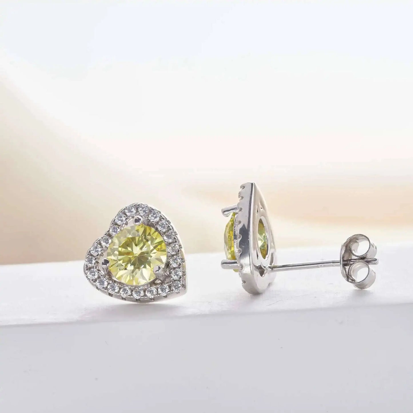 Moissanite 2ctw D Color Heart Stud Earrings 1ct Each 925 Sterling Silver