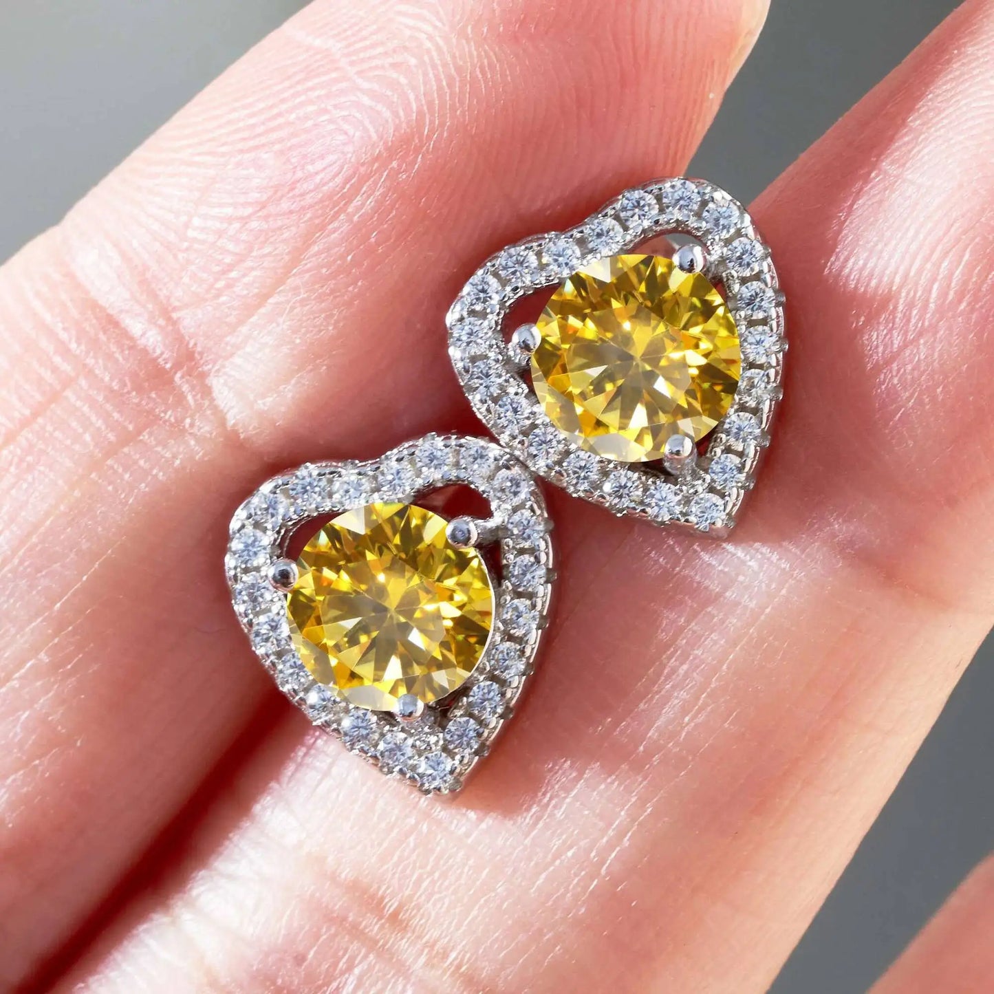 Moissanite 2ctw D Color Heart Stud Earrings 1ct Each 925 Sterling Silver