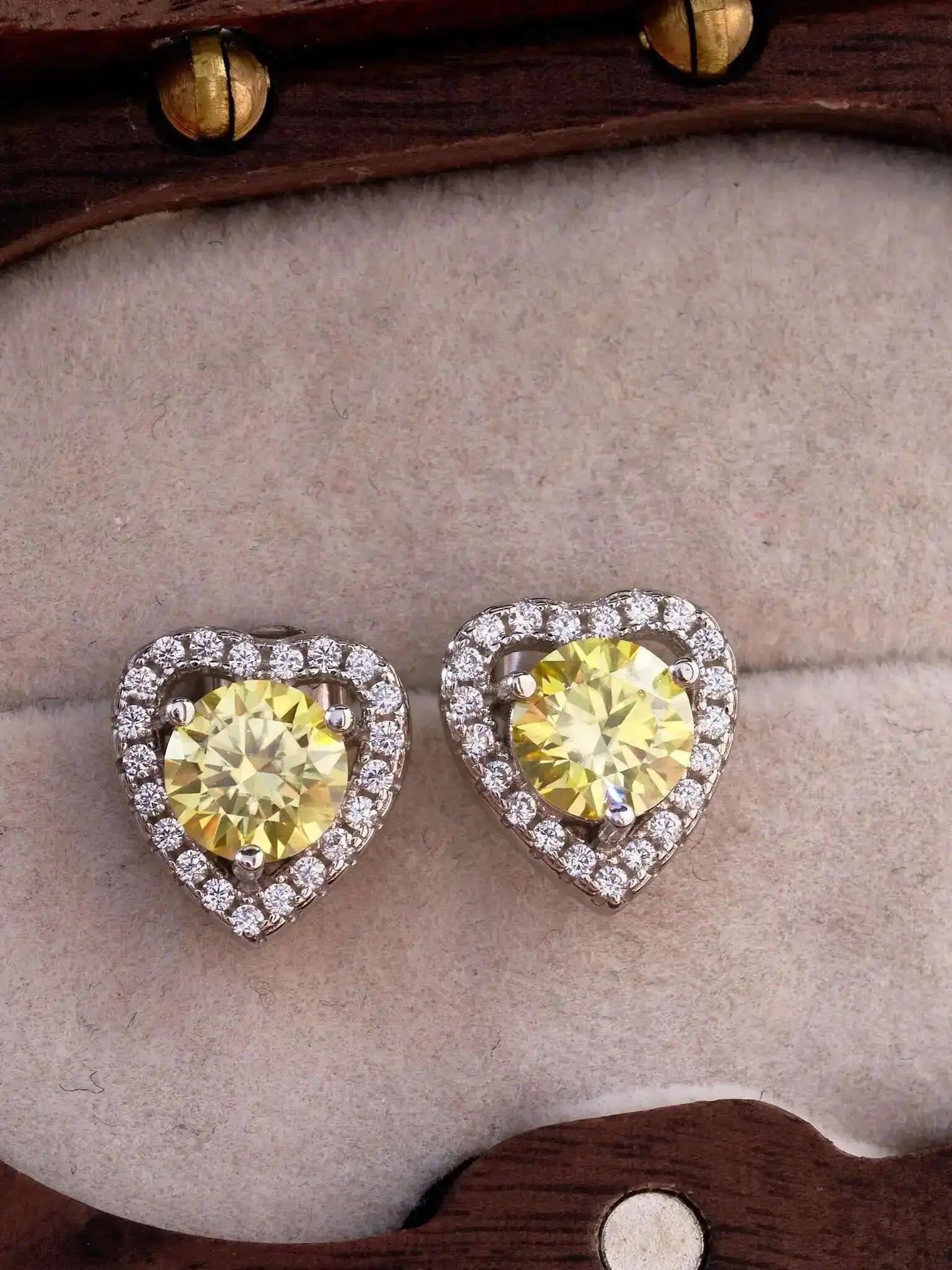 Moissanite 2ctw D Color Heart Stud Earrings 1ct Each 925 Sterling Silver