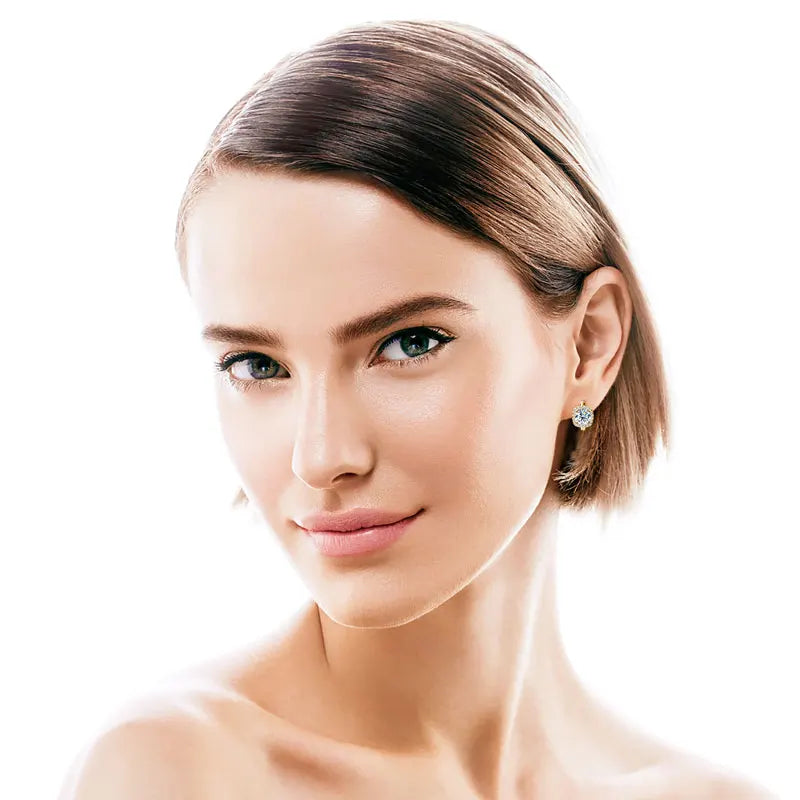 Moissanite Hoop Earrings 925 Sterling Silver Huggie For Women Girls Dainty