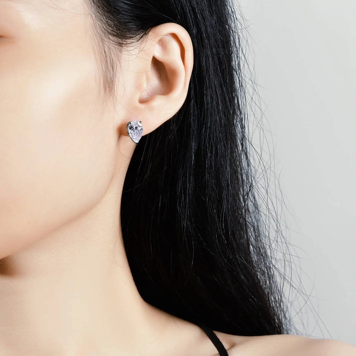 Moissanite Pear Cut Stud Earrings 0.5-1ct Sterling Silver Gold Plated VVS1